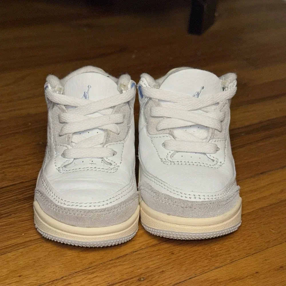 Jordan 3 Retro Lucky Shorts White Sail Blue Toddler Sneakers DM0968-101 Size 4C